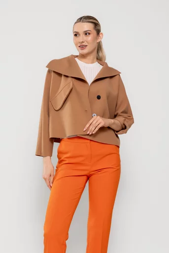 Jachetă scurtă de primavară camel JSUN0201