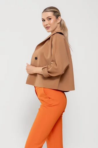 Jachetă scurtă de primavară camel JSUN0201