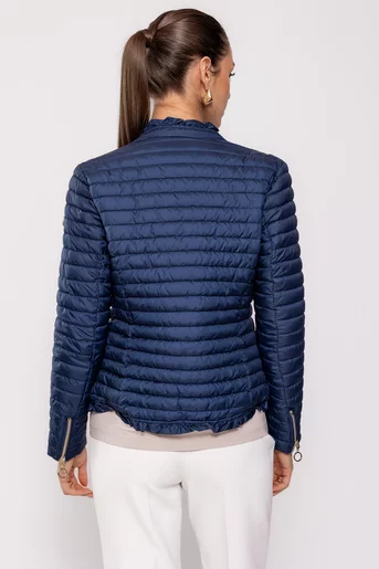 Jacheta scurtă de primavara cu volane bleumarin JMD0205