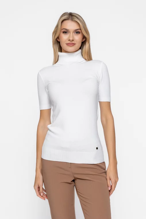 Maletă tricotată cu mâneci scurte ivory BSUN1016 thumbnail picture - 