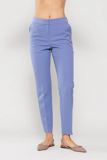 Pantalon iCaramel office stofă reiată lila P2506