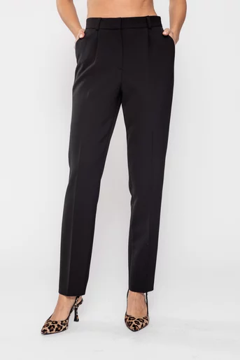 Pantaloni Caramel conic cu un pliu negru P2505