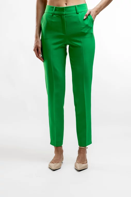 Pantaloni Caramel conici cu șlit lateral verde P2402 thumbnail picture - 