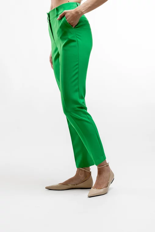 Pantaloni Caramel conici cu șlit lateral verde P2402 thumbnail picture - 