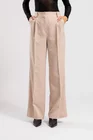 Pantaloni Caramel evazați bej cu dungi P2417 thumbnail picture - 