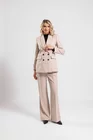 Pantaloni Caramel evazați bej cu dungi P2417 thumbnail picture - 