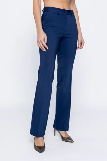 Pantaloni Caramel evazați bumbac albastri P2503