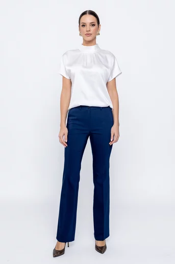 Pantaloni Caramel evazați bumbac albastri P2503