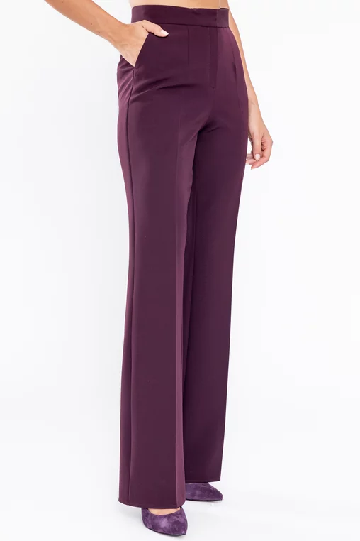 Pantaloni Caramel evazați burgundy P2516 thumbnail picture - 