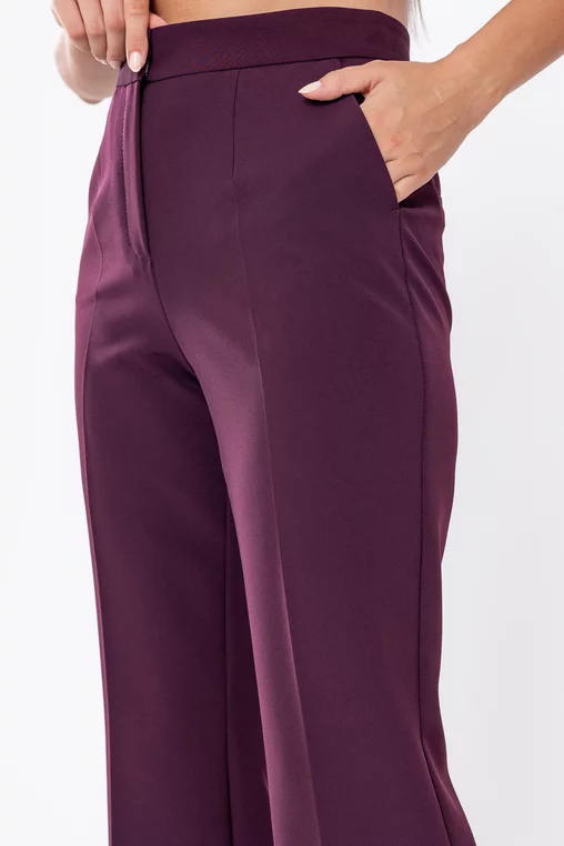 Pantaloni Caramel evazați burgundy P2516 thumbnail picture - 