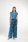 Pantaloni Caramel imprimeu paisley albastru P2411 thumbnail picture - 
