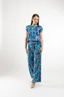 Pantaloni Caramel imprimeu paisley albastru P2411 thumbnail picture - 