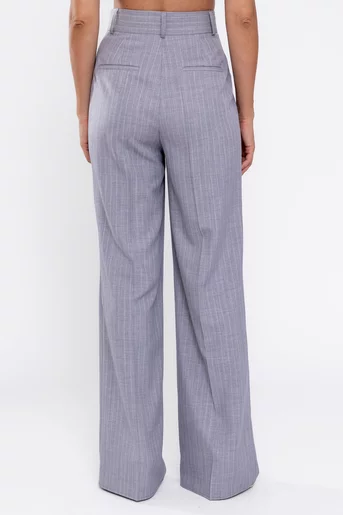 Pantaloni Caramel lejeri cu două pliuri gri P2514