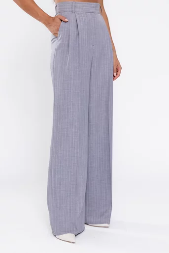 Pantaloni Caramel lejeri cu două pliuri gri P2514