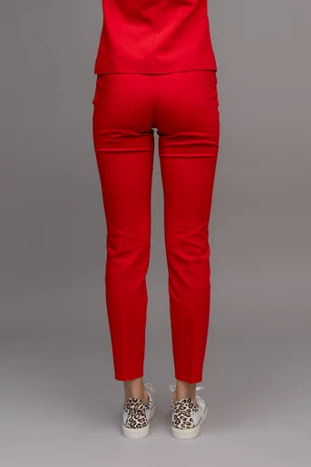Pantaloni casual din bumbac rosii P2403