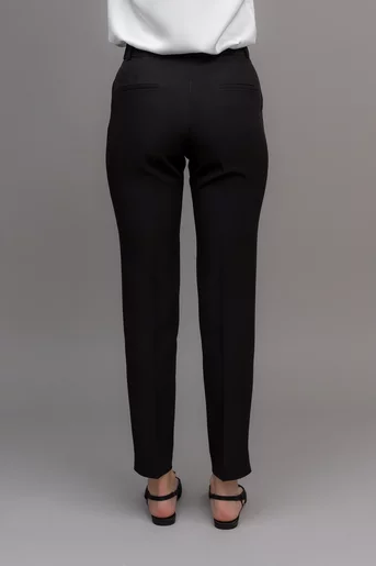 Pantaloni conici cu slit lateral negru P2402