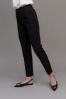 Pantaloni conici cu slit lateral negru P2402 thumbnail picture - 