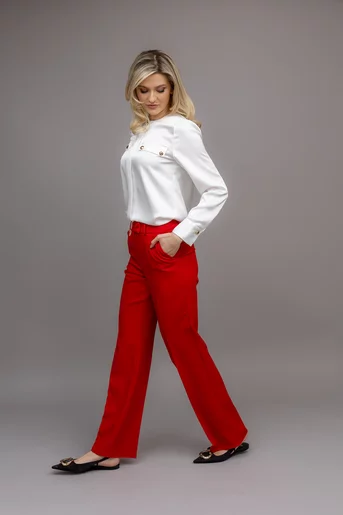 Pantaloni drepti rosii  P2401