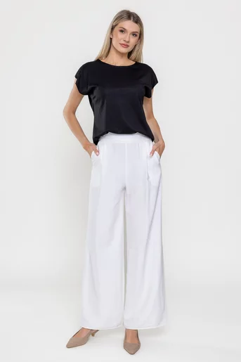 Pantaloni palazzo ivory P2510