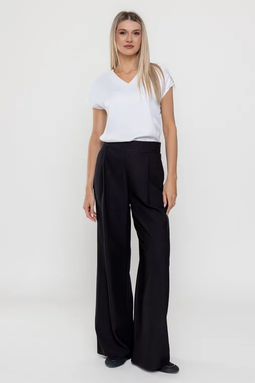 Pantaloni palazzo negru P2510 thumbnail picture - 