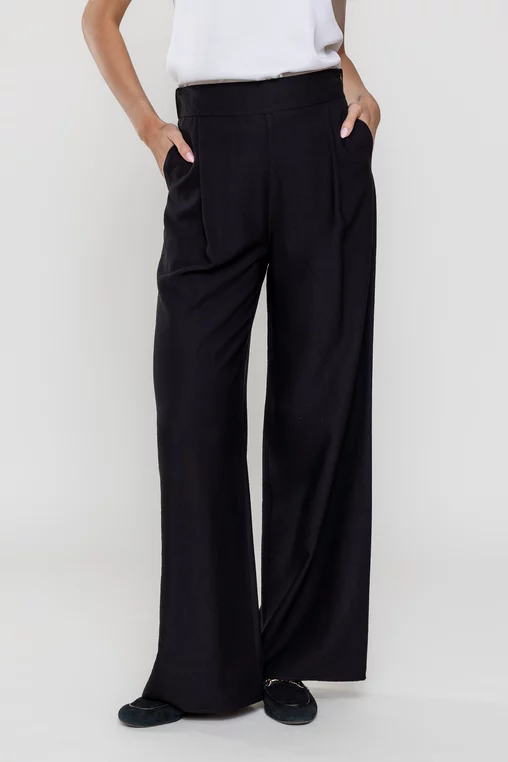 Pantaloni palazzo negru P2510 thumbnail picture - 