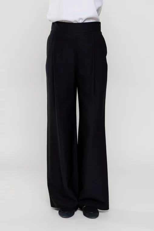 Pantaloni palazzo negru P2510 thumbnail picture - 