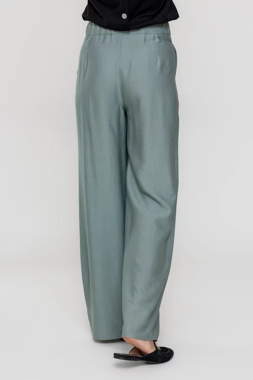 Pantaloni palazzo olive P2510 picture - 3