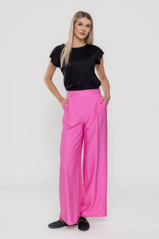 Pantaloni palazzo roz P2510 thumbnail picture - 