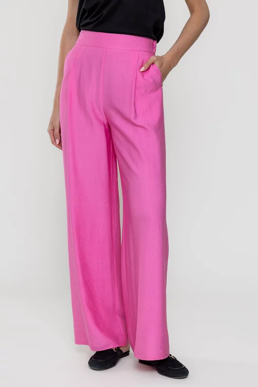 Pantaloni palazzo roz P2510 thumbnail picture - 