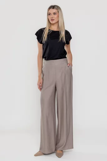Pantaloni palazzo taupe P2510