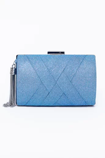 Poșetă elegantă cu benzi încrucișate bleu PIT0301