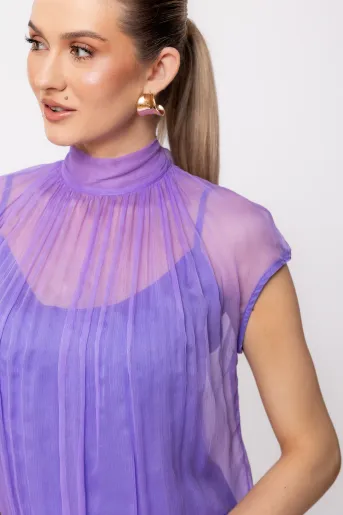 Bluză Caramel mătase naturală lila B4428