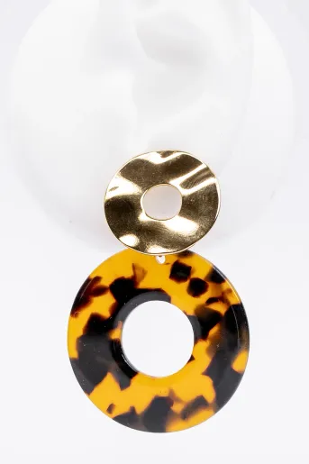 Cercei animal print cerc cu accesoriu auriu