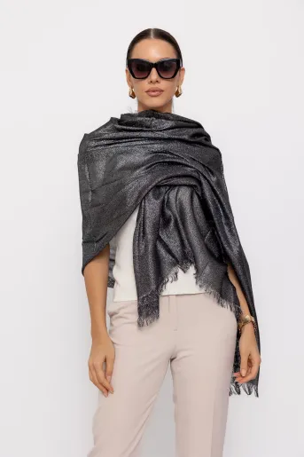 Eșarfă elegantă gri cu fir lucios E1680901