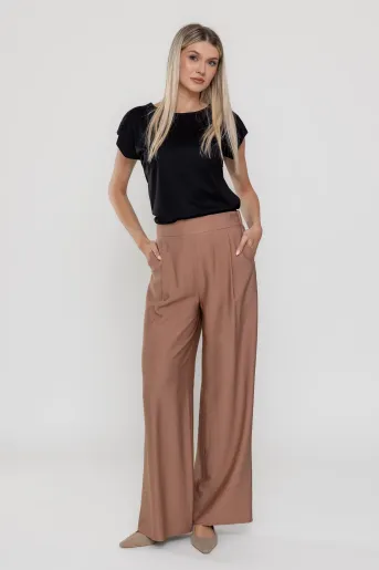 Pantaloni palazzo camel P2510
