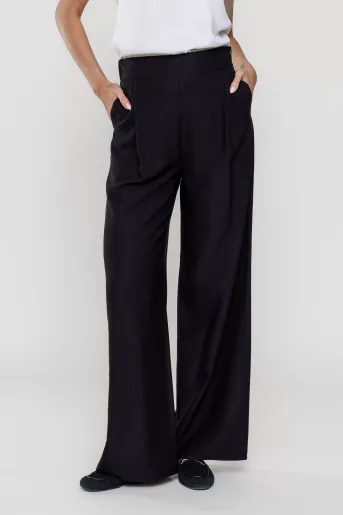 Pantaloni palazzo negru P2510