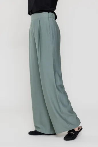 Pantaloni palazzo olive P2510