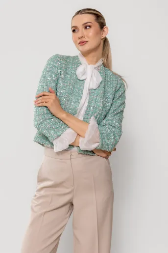 Sacou Caramel cu paiete vernil S1509