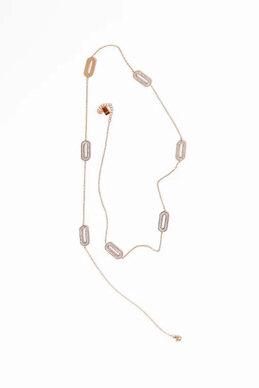 Colier auriu decorat cu strasuri CO802 thumbnail picture - 