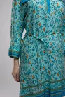 Rochie Caramel casual din vascoză cu imprimeu floral turcoaz R8418 thumbnail picture - 