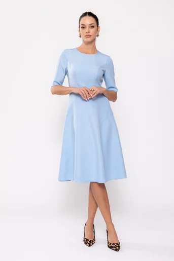 Rochie Caramel cu bandă în talie bleu R8511