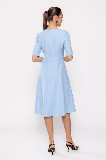 Rochie Caramel cu bandă în talie bleu R8511