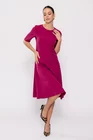 Rochie Caramel cu bandă în talie burgundy R8511 thumbnail picture - 
