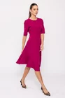 Rochie Caramel cu bandă în talie burgundy R8511 thumbnail picture - 