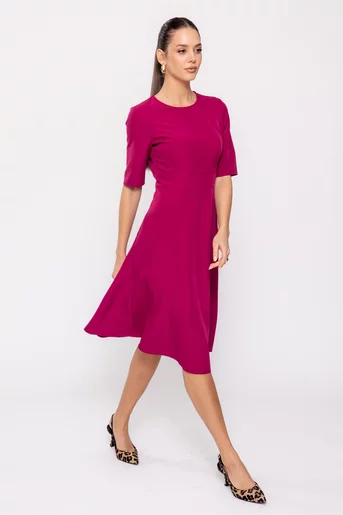 Rochie Caramel cu bandă în talie burgundy R8511