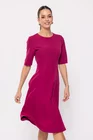 Rochie Caramel cu bandă în talie burgundy R8511 thumbnail picture - 