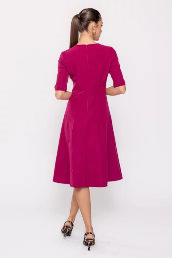 Rochie Caramel cu bandă în talie burgundy R8511