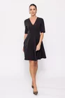 Rochie Caramel cu decolteu în v neagră R8510 thumbnail picture - 