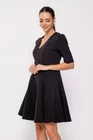 Rochie Caramel cu decolteu în v neagră R8510 thumbnail picture - 
