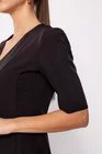 Rochie Caramel cu decolteu în v neagră R8510 thumbnail picture - 